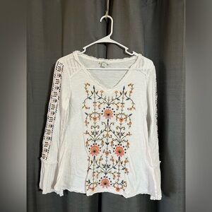 NWOT | S | Sundance Rustic Country Boho Embroidered Blouse with Beading Details